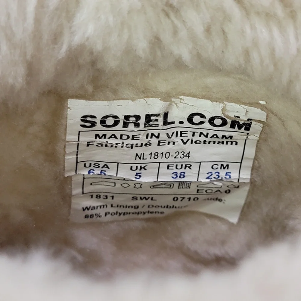 Sorel Snow Boots Womens Size 6.5 Brown Suede Faux Fur Ankle Winter NL1810-234